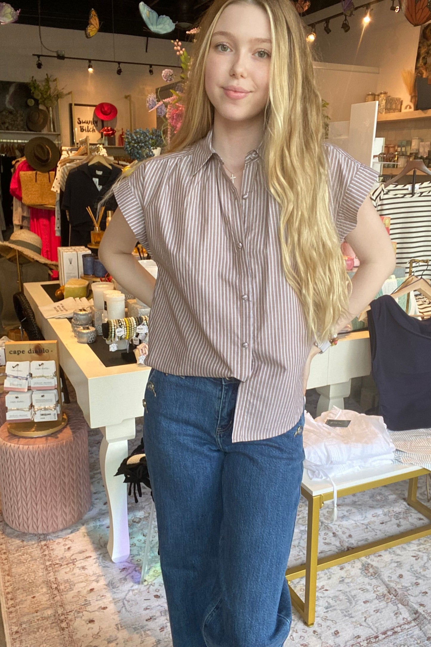 Maybell Striped Top | Swank Boutique