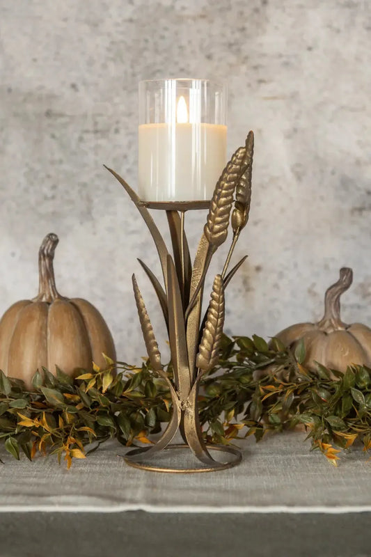 Gold Harvest Pillar Candle Holder | Swank Boutique