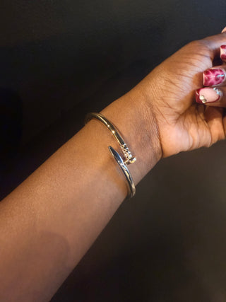 Gold & Silver Nail Bracelet