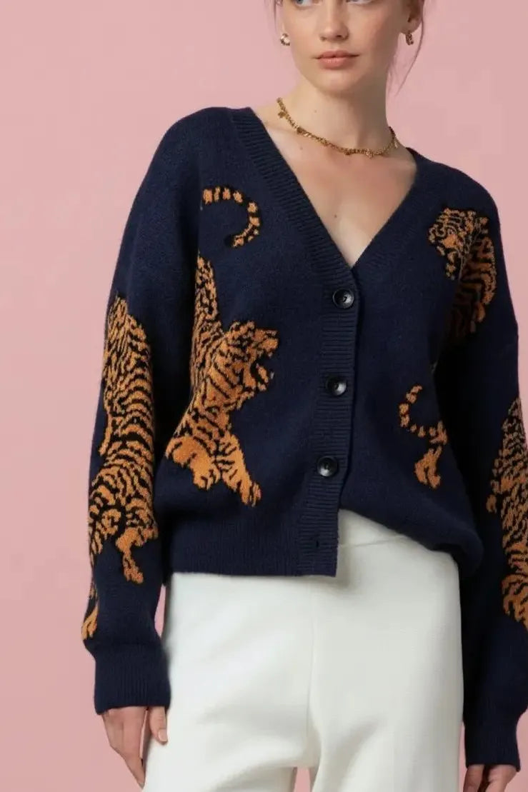 Tiger Cardigan | Swank Boutique