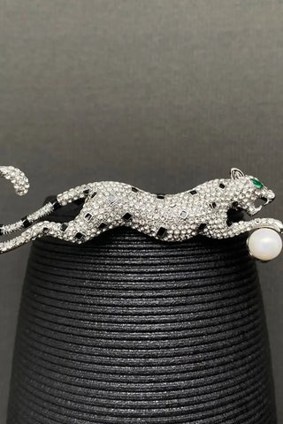 Cheetah Brooch - Silver | Swank Boutique