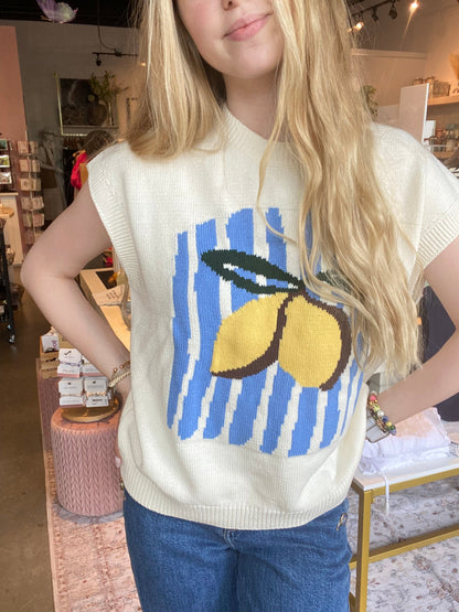 Lemon Knit Vest | Swank Boutique