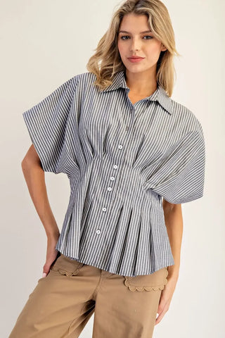 Hilary Striped Blouse | Swank Boutique