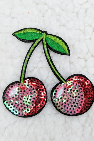 Cherry Embroidered Sequin Patch