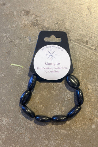 Shunghite Oval Gemstone Bracelet | Swank Boutique