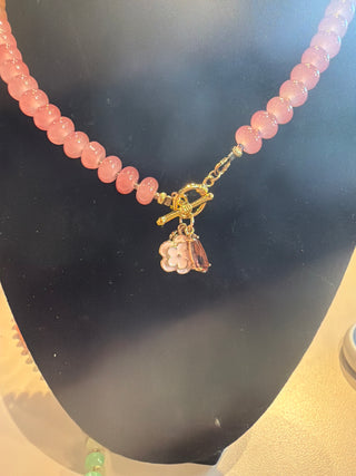 Everything's Coming Up Roses Glass Bead Necklace