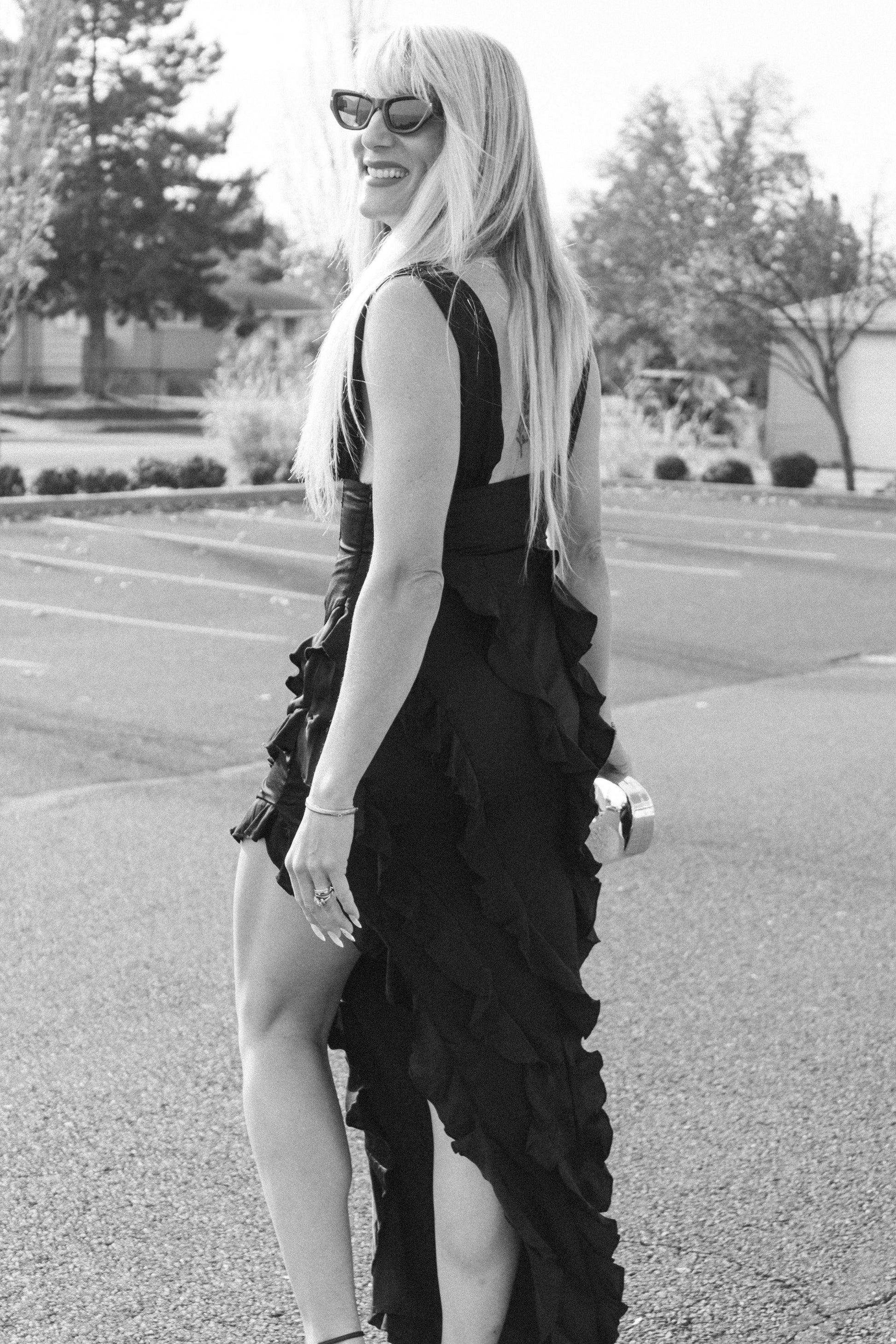 Ruffle Corset Maxi Dress | Swank Boutique