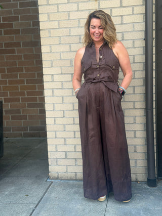 Eve Belted Jumpsuit | Swank Boutique