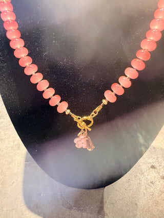 Everything's Coming Up Roses Glass Bead Necklace