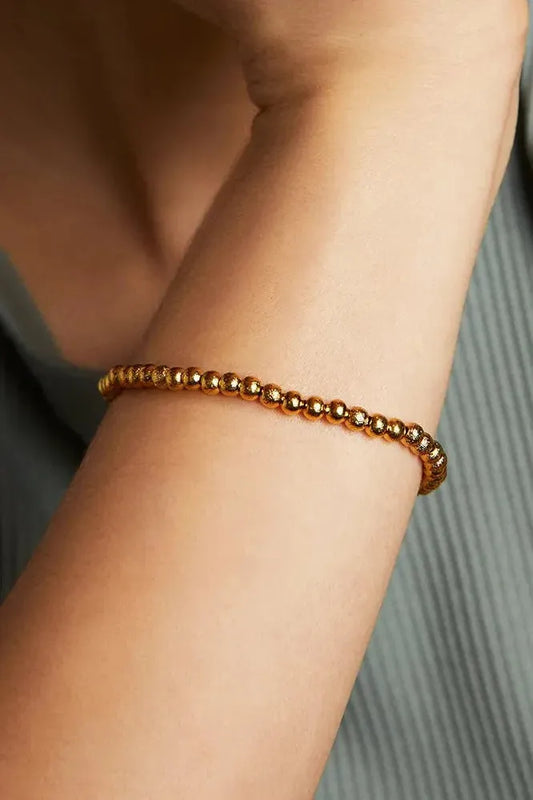 Signature Small Beaded Bracelet - Gold | Swank Boutique