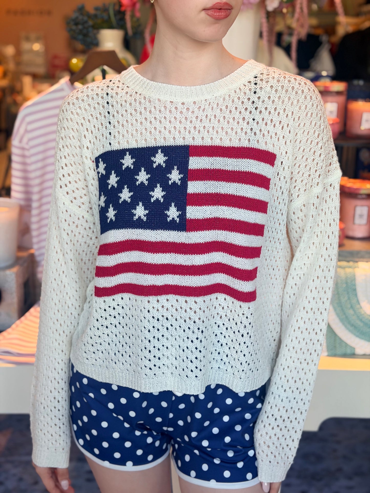 Patriotic American Flag Sweater | Swank Boutique