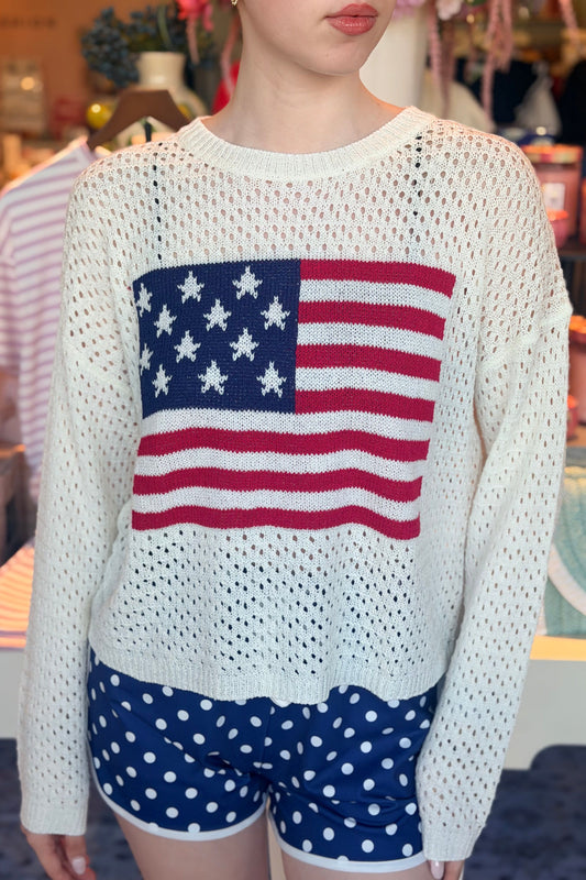 Patriotic American Flag Sweater | Swank Boutique