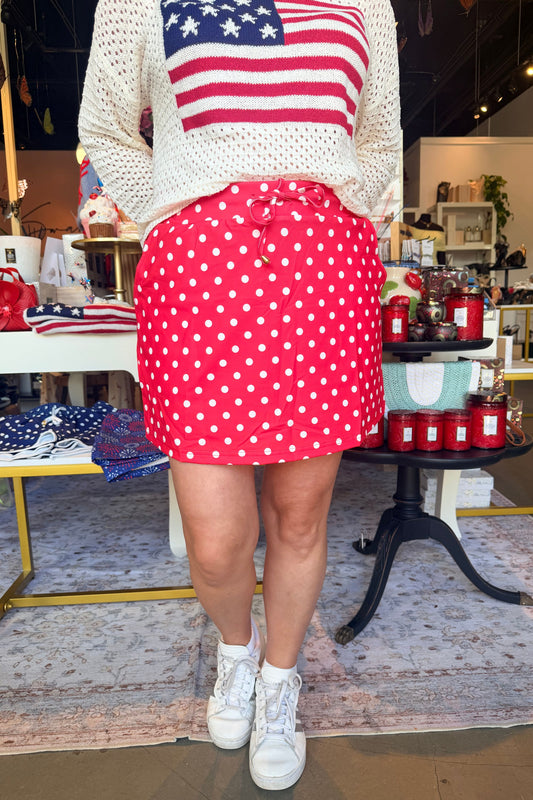 Red Polka Dot Skort | Swank Boutique