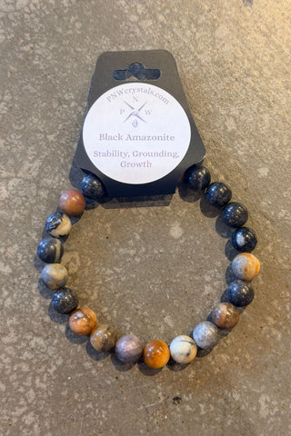 Black Amazonite Gemstone Bracelet