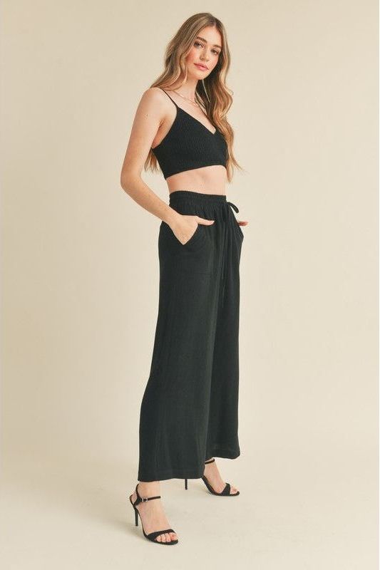 Spaghetti Strap Crop Top Set - Top | Swank Boutique