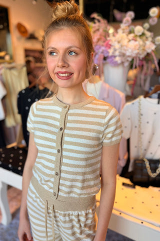 Terry Cloth Striped Top | Swank Boutique