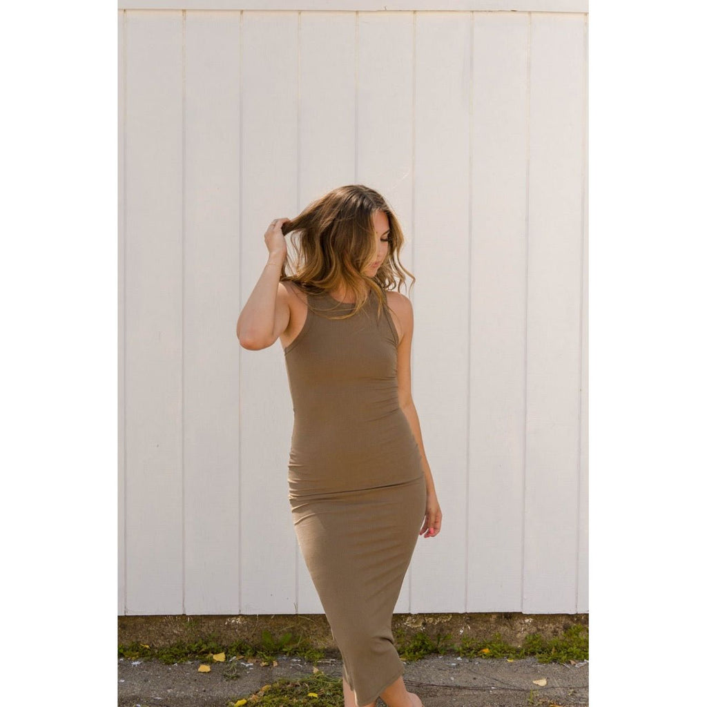 Lilly Ribbed Knit Midi Dress | Swank Boutique