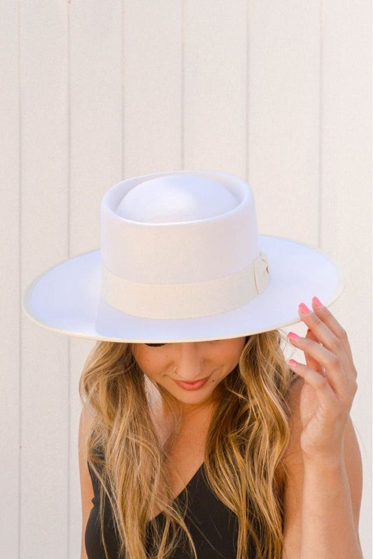 Vida Ivory Felt Gambler Hat | Swank Boutique