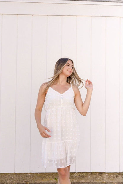 Jessica Dotted Mini Sundress | Swank Boutique