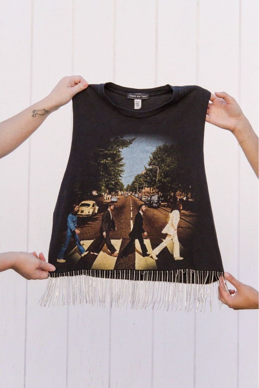 Vintage Band Rhinestone Tank - The Beatles | Swank Boutique