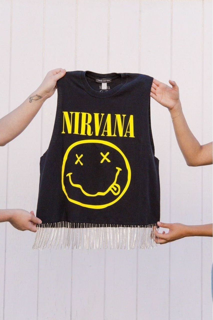 Vintage Band Rhinestone Tank - Nirvana | Swank Boutique