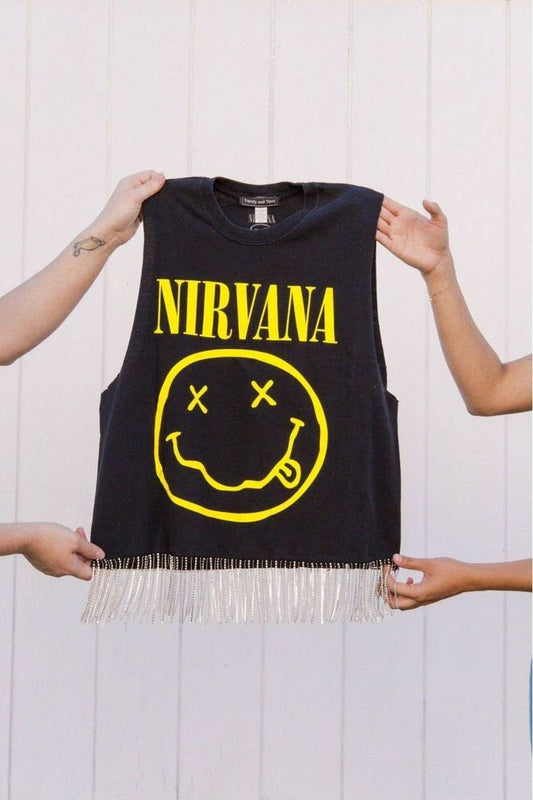 Vintage Band Rhinestone Tank - Nirvana | Swank Boutique