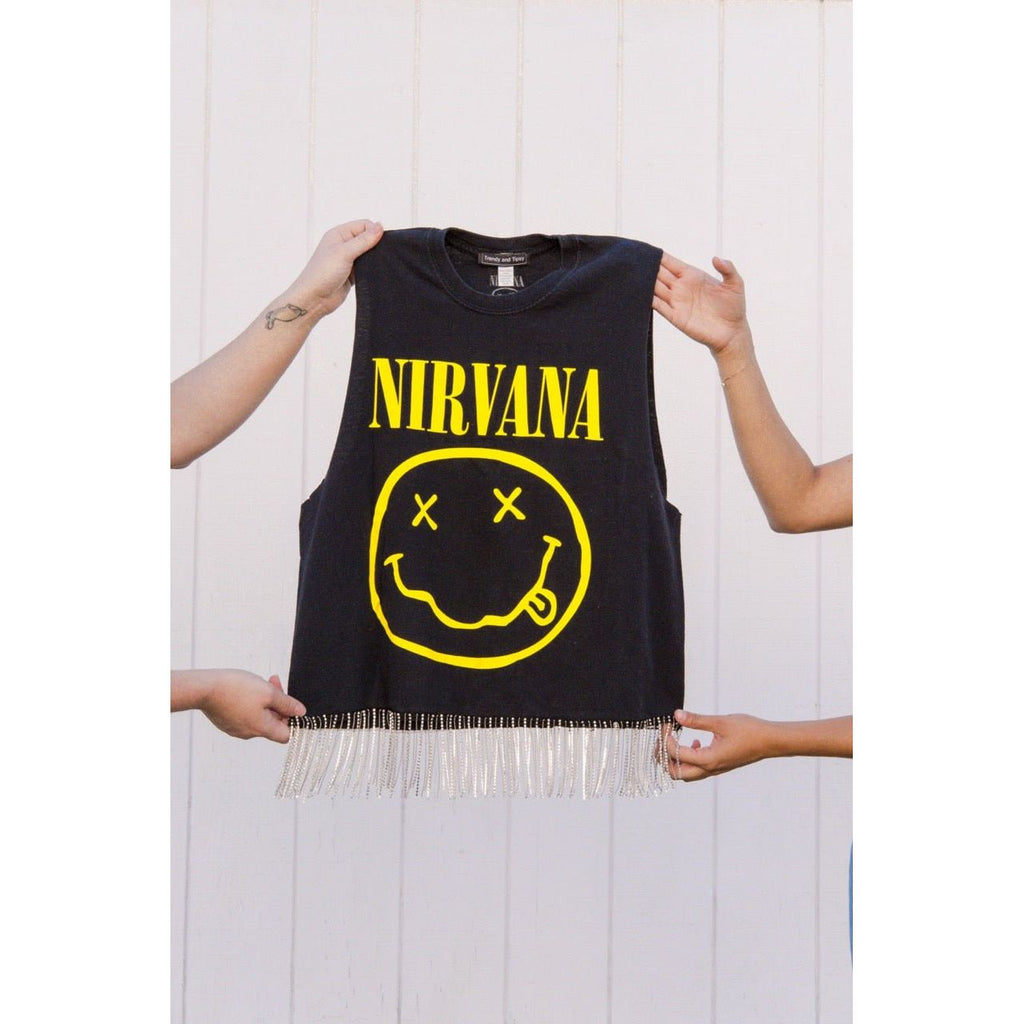 Vintage Band Rhinestone Tank - Nirvana | Swank Boutique