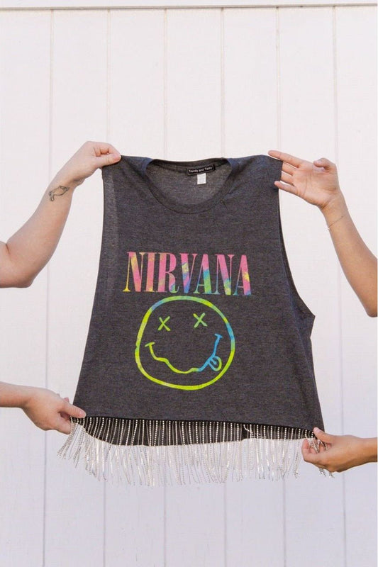 Vintage Band Rhinestone Tank - Nirvana | Swank Boutique