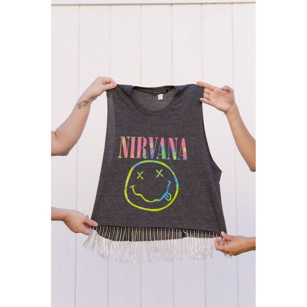 Vintage Band Rhinestone Tank - Nirvana | Swank Boutique