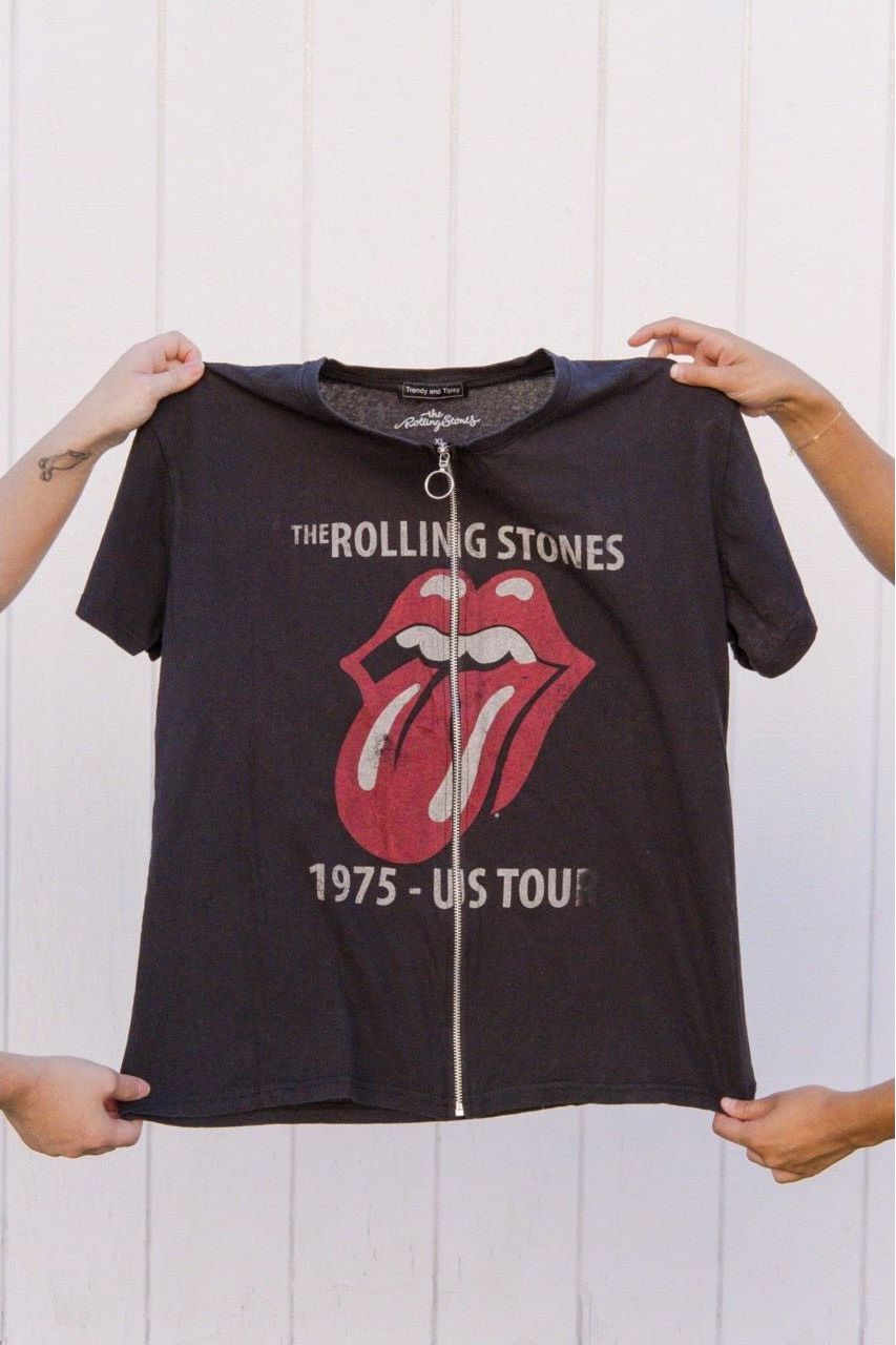 Vintage Zipper Band Tee -The Rolling Stones | Swank Boutique