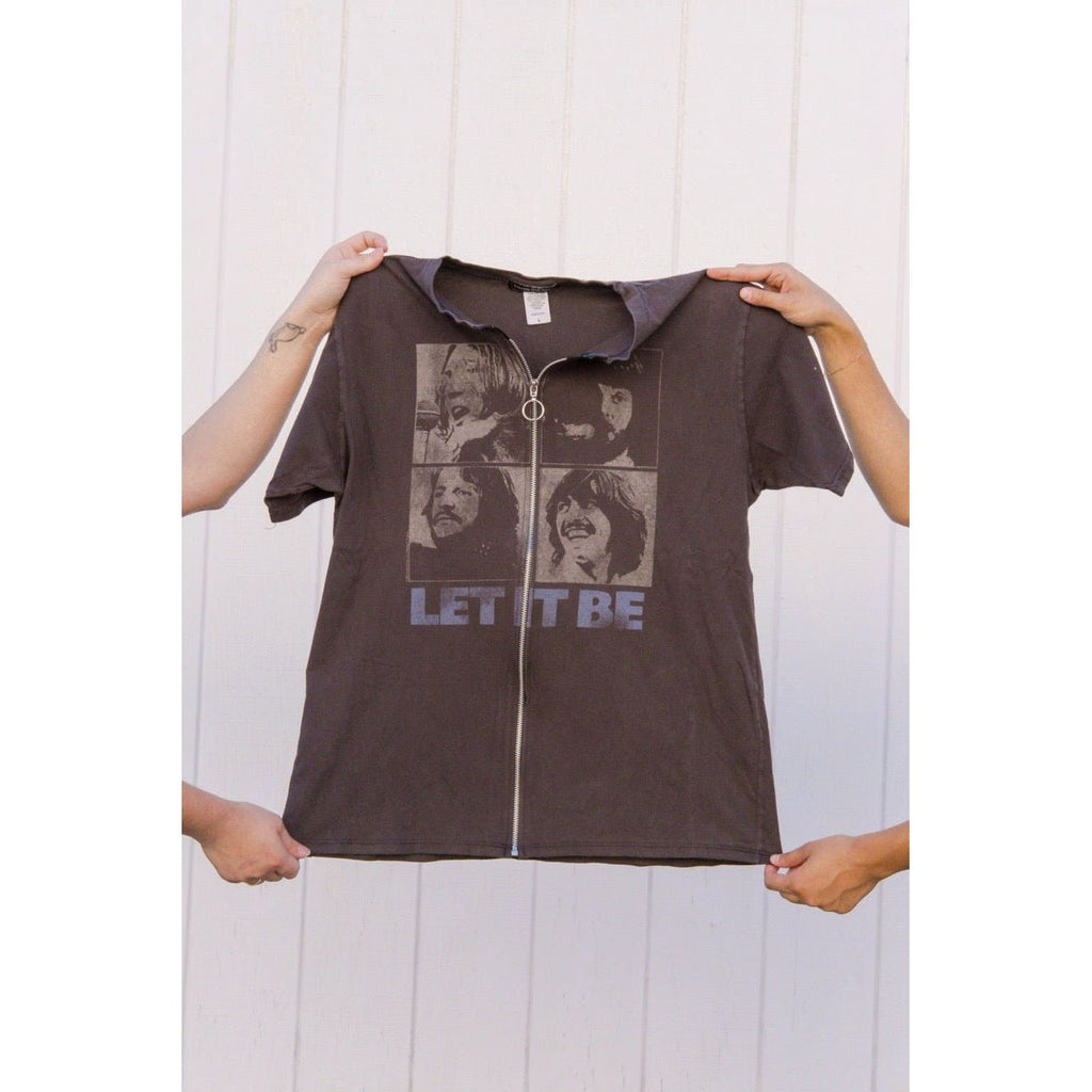 Vintage Band Zip Front Tee - The Beatles "Let It Be" | Swank Boutique