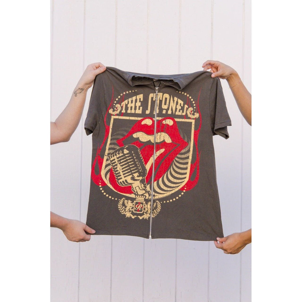Vintage Band Zip Front Tee - The Rolling Stones | Swank Boutique
