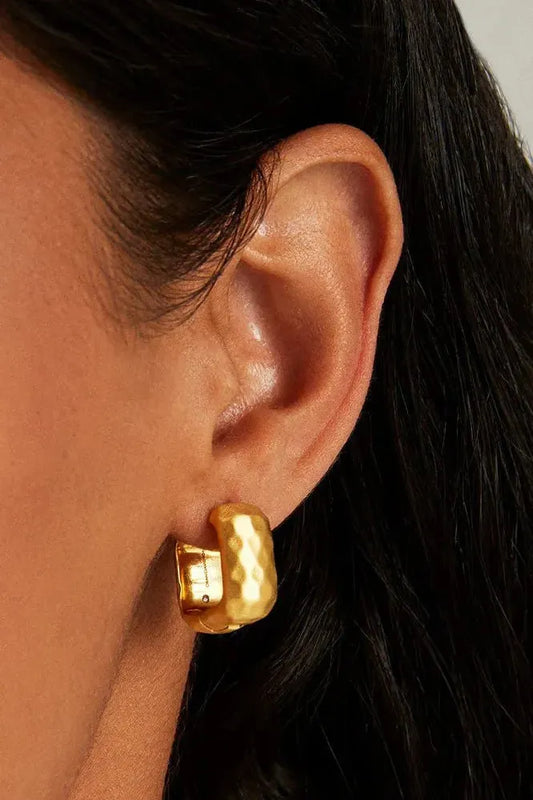 Nomad Square Huggie Hoops - Gold | Swank Boutique