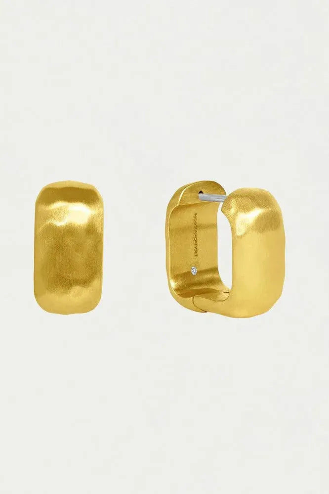 Nomad Square Huggie Hoops - Gold | Swank Boutique
