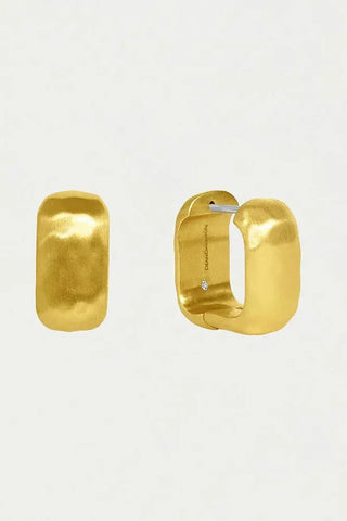 Nomad Square Huggie Hoops - Gold | Swank Boutique