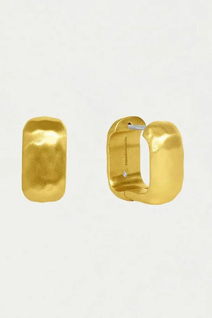 Nomad Square Huggie Hoops - Gold | Swank Boutique