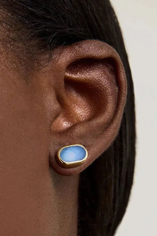 Mercer Gemstone Studs - Celestial Blue/Gold | Swank Boutique