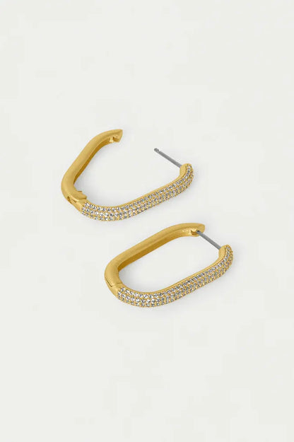 Juliette Pave Hinged Hoop - Gold | Swank Boutique