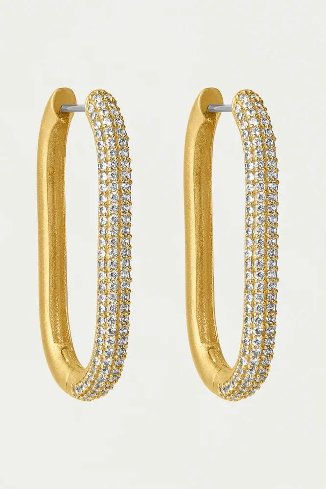 Juliette Pave Hinged Hoop - Gold | Swank Boutique