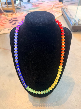 Rainbow Love Glass Bead Necklace