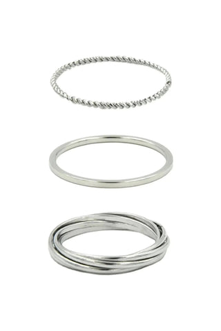 Silver 3 Ring Set | Swank Boutique
