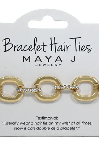 Crystal Bracelet Hair Tie Circle Link - Black (Copy) | Swank Boutique
