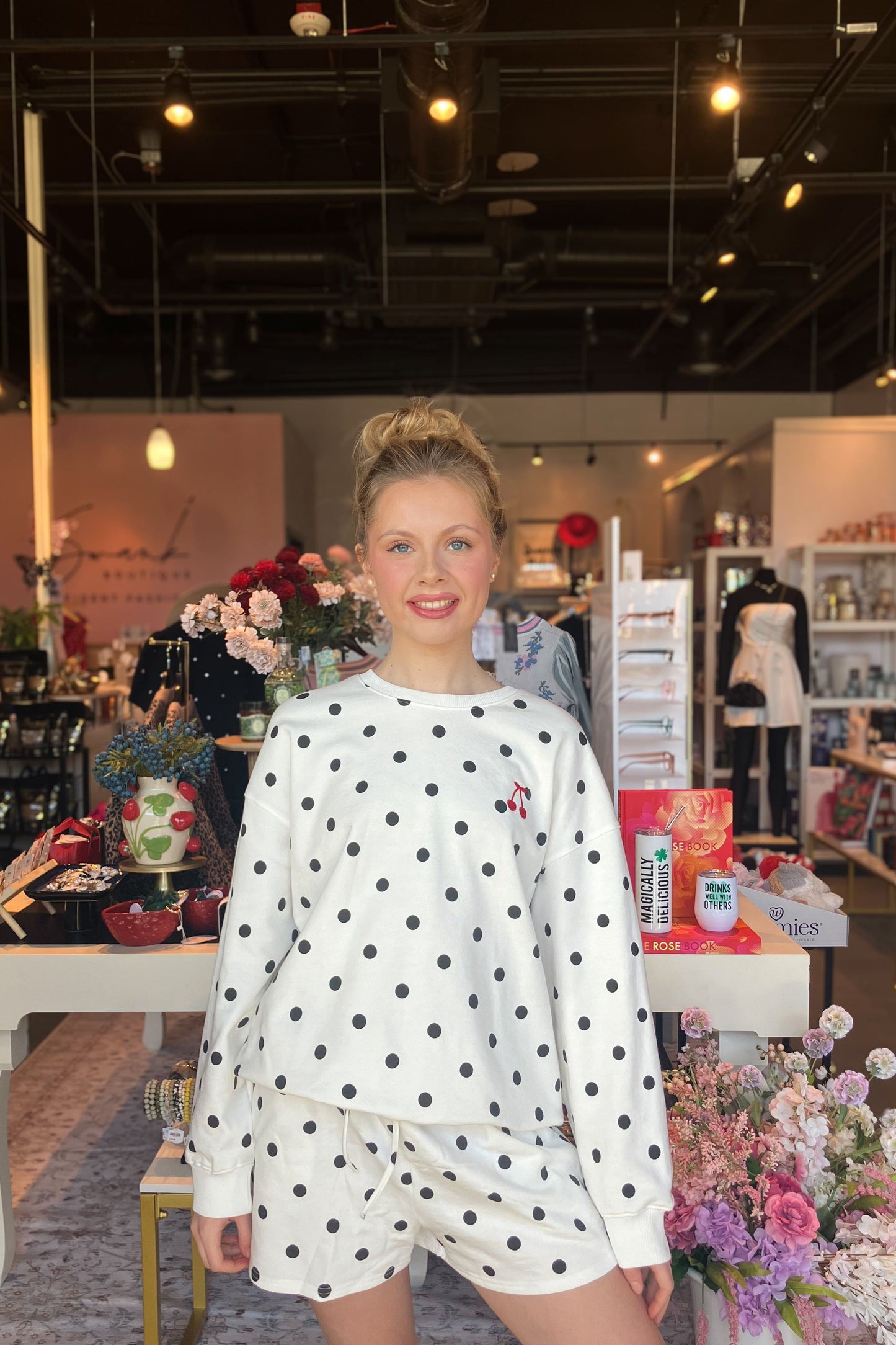 Opal Polka Dot Sweatshirt | Swank Boutique