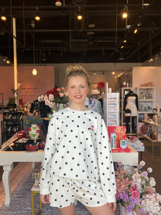 Opal Polka Dot Sweatshirt | Swank Boutique