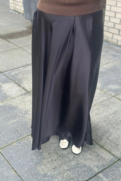 Black Satin Skirt | Swank Boutique