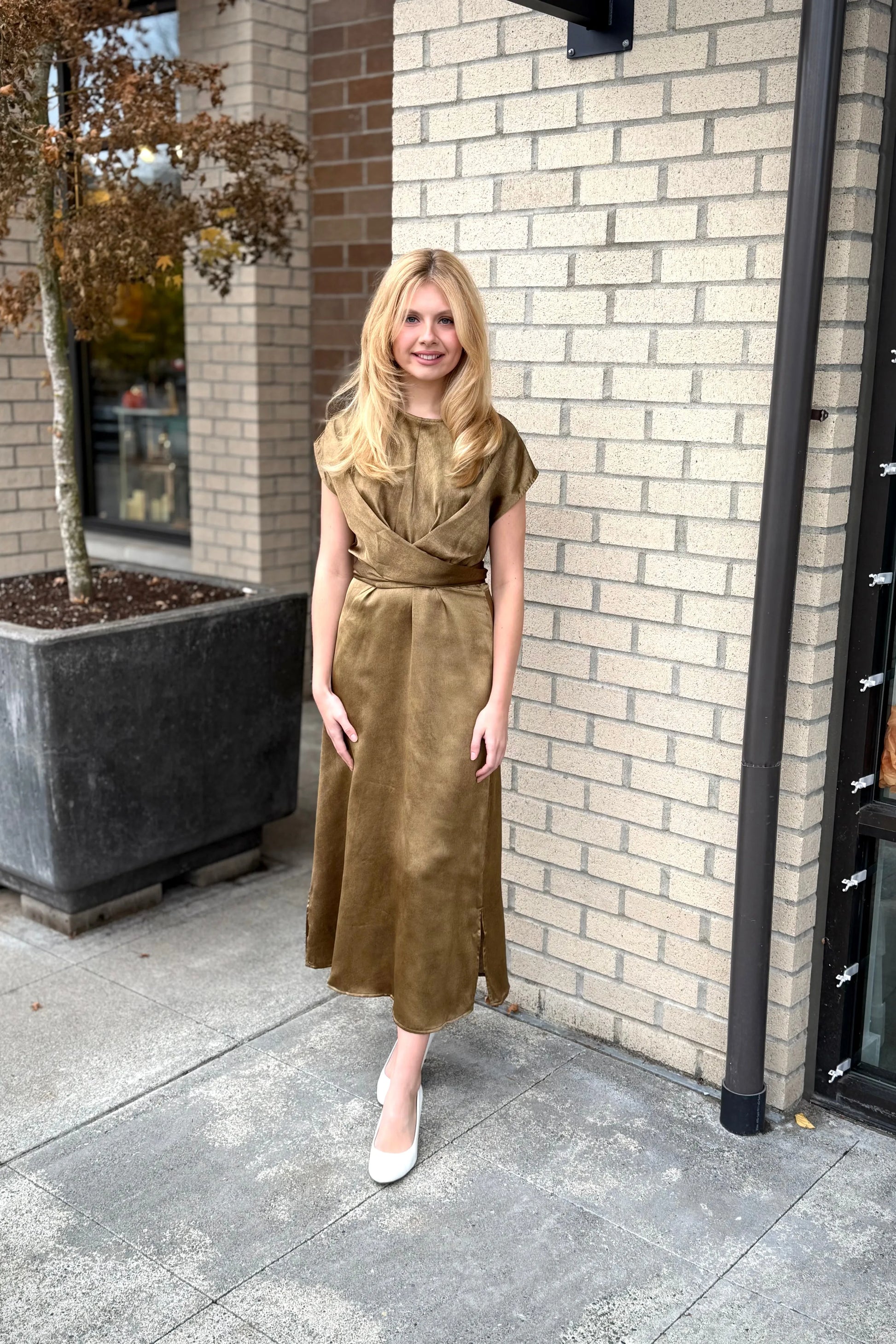 Everly Satin Dress | Swank Boutique