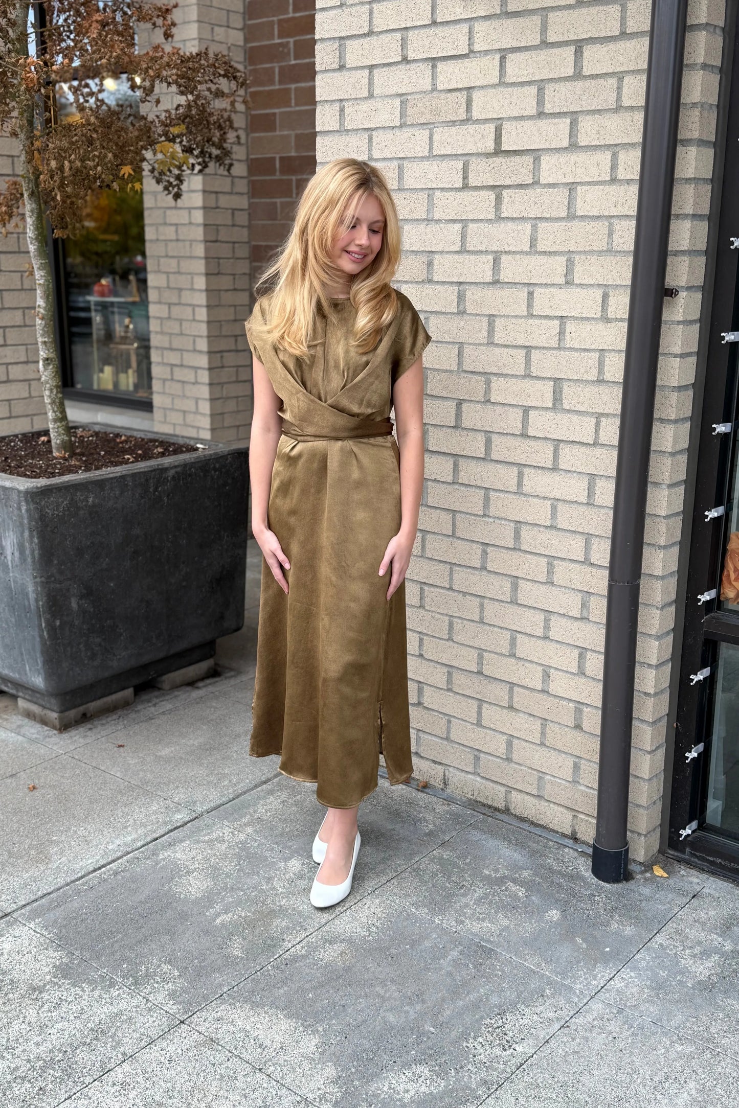 Everly Satin Dress | Swank Boutique