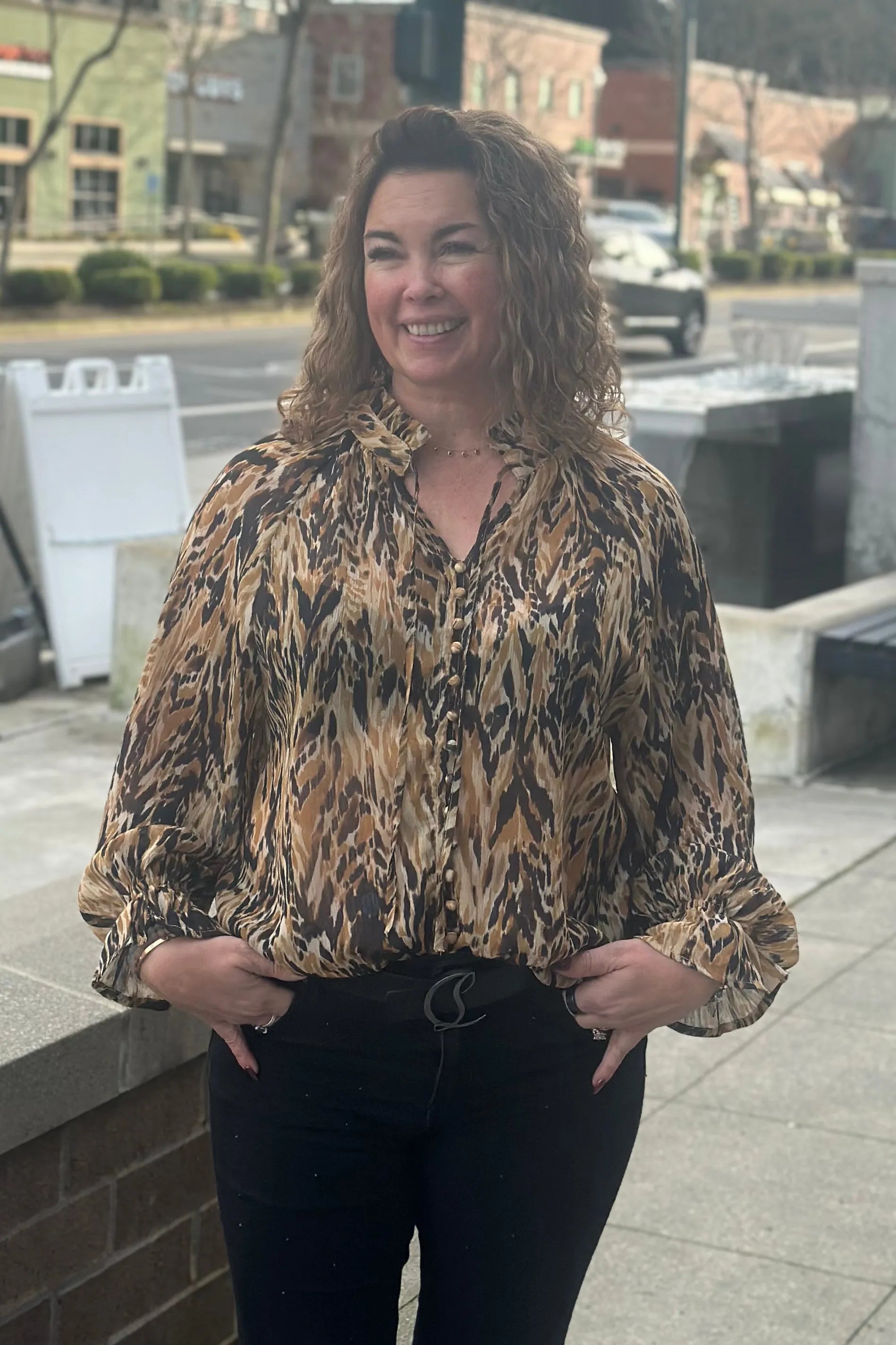 Tamara Printed Blouse | Swank Boutique