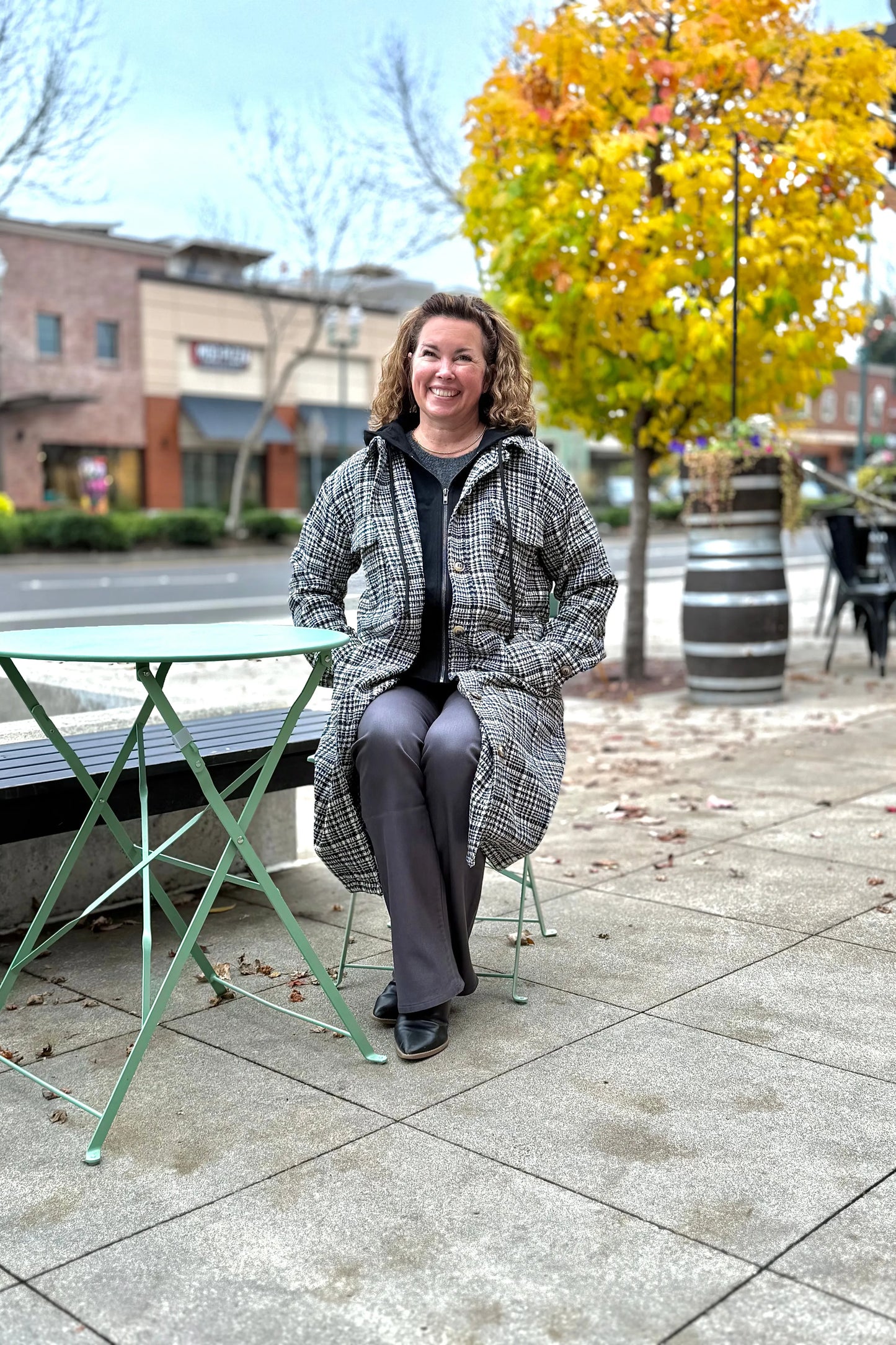 Twofer Hoodie Jacket - Black & Cream | Swank Boutique