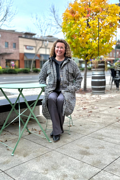 Twofer Hoodie Jacket - Black & Cream | Swank Boutique